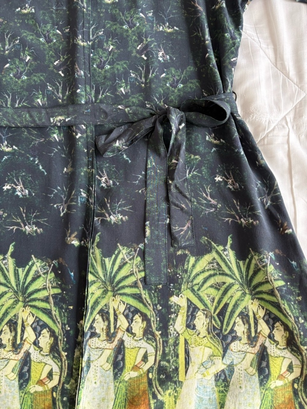 Figue Lupita Silk Dress in Mystic Dancer Green - Picture 6 of 13